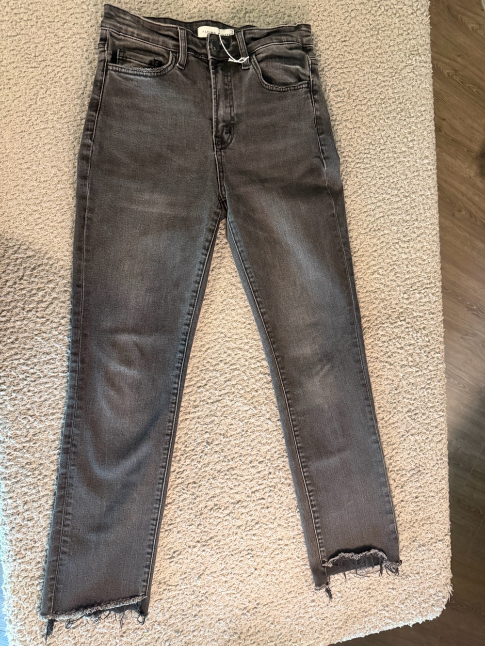 Flying Monkey Women's Skinny Jeans in Charcoal Black Wash